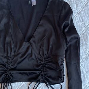 Black silk H&M top, Medium